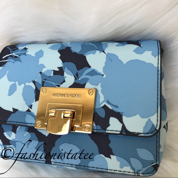 NWT MICHAEL KORS TINA CLUTCH CROSSBODY NAVY - Picture 2 of 8
